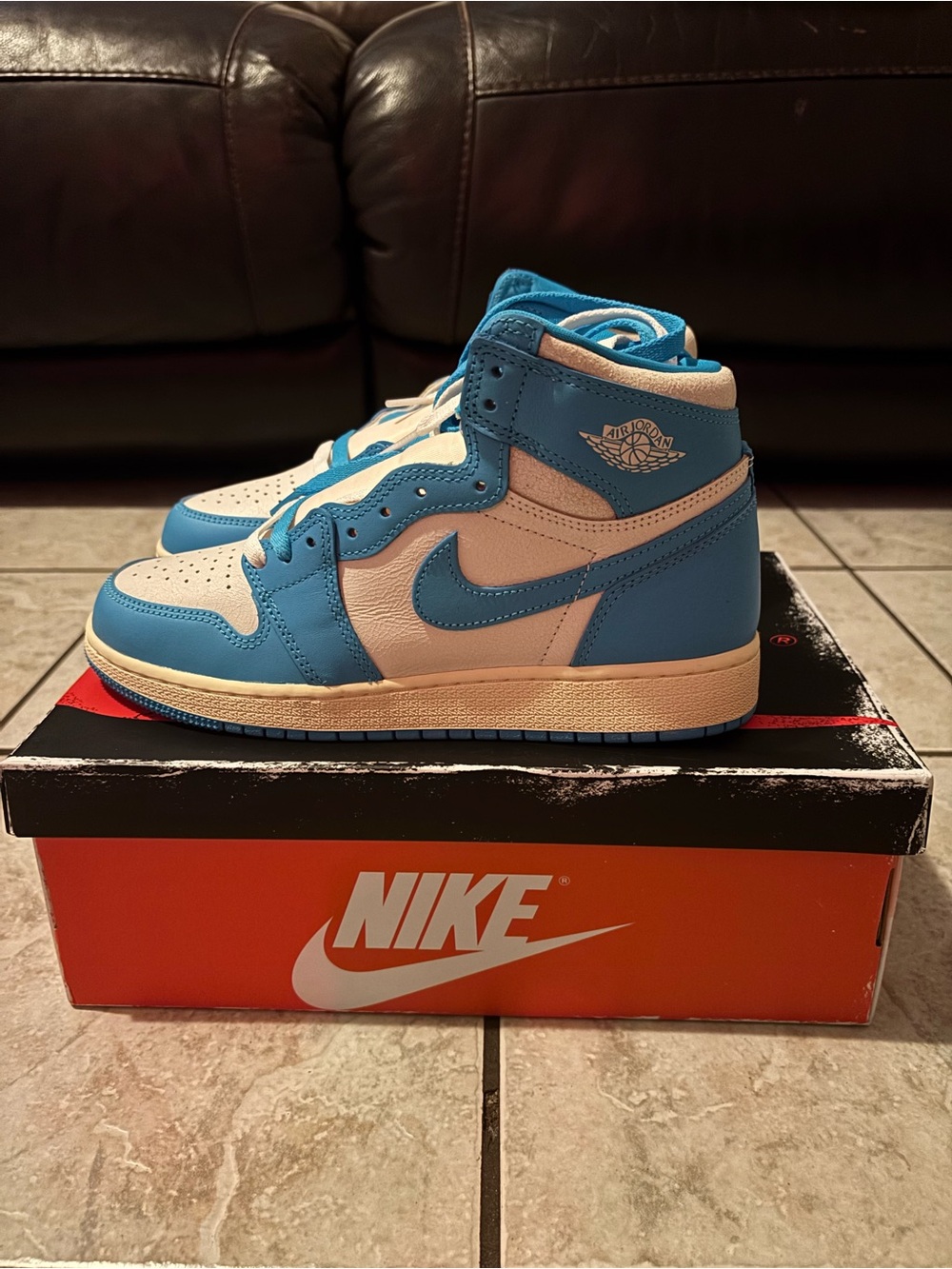 Nike Air Jordan 1 High Blue & White High-Top Sneakers